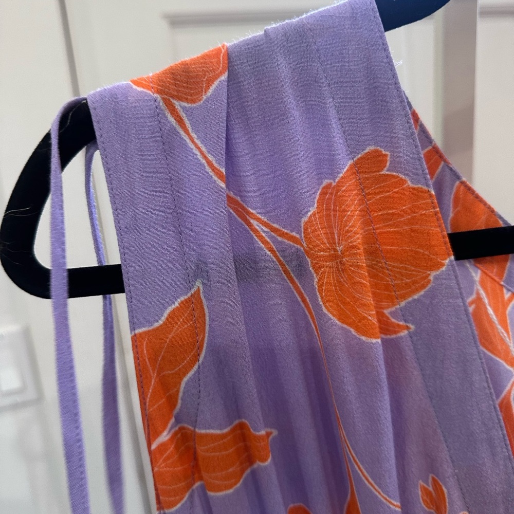 Thakoon Lavender and Orange Floral Midi Dress - Picture 4 of 7